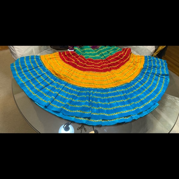 Lauren Ralph Lauren Tiered Boho stripped Maxi gypsy Skirt Size L - Picture 3 of 9